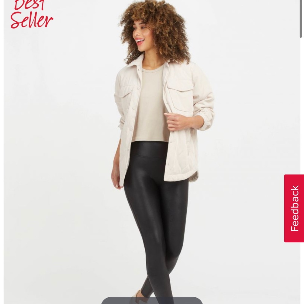 Spanx faux leather leggings - size XL.
